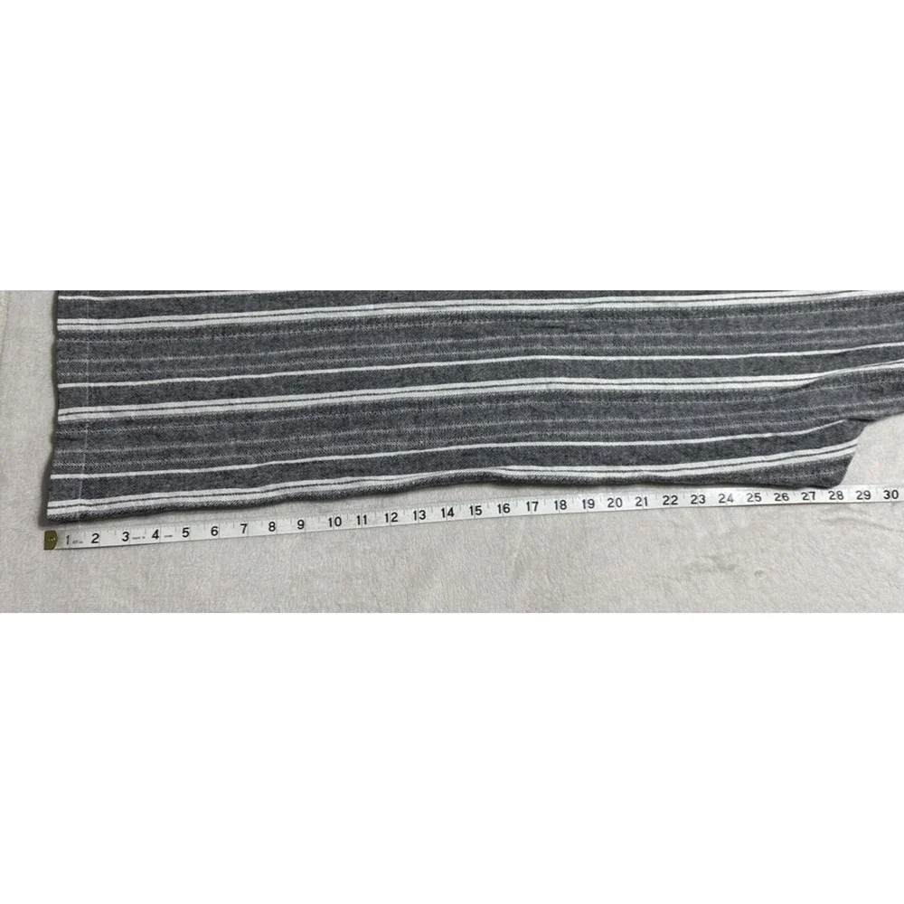 Banana Republic Wide Leg Linen Pants Gray Ivory Stripe Women's Size 6 Paper Bag